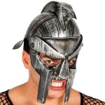 Casque gladiateur - guirca - romain - argent� - cr�te d�tachable