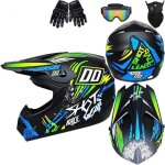 Casque int�gral professionnel pour moto tout - terrain (pour enfants et adultes) - �quip� de lunettes ...