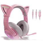 Casque de jeu rose avec oreilles de chat amovibles convient pour ps4 ps5 xbox one (sans adaptateur) pc ... Casque de jeu rose avec oreilles de chat amovibles convient pour ps4 ps5 xbox one (sans adaptateur) pc ...