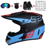 Casque moto enfant et adulte motocross casque hors - bleu noir