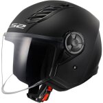 Casque moto jet ls2 airflow ii blackmat xxl l�ger et confortable