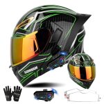 Casque de moto modulaire bluetooth casque int�gral relevable � double visi�re avec microphone � double ...