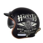 Casque de moto vintage 3 / 4 pour hommes et femmes casques jet ouverts pour scooter avec miroir t�lescopique ...