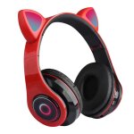 Casque sans fil pour enfants - rncyn - b39 - oreilles de chat - led color� - fil et sans fil - micro ...