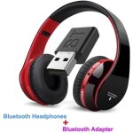 Casque de télévision sans fil bluetooth - artelys - basse profonde - clé émetteur - couleur rouge Casque de télévision sans fil bluetooth - artelys - basse profonde - clé émetteur - couleur rouge