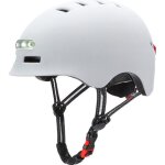 Casque de vlo pour adultes hommes femmes avec lumire usb rechargeable - blanc - taille m