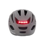 Casque velo city adulte polisport citygo gris mat taille 52 - 59 system quick lock avec lumiere integree ...