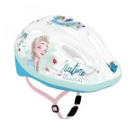Casque velo enfant disney v2 frozen blanc avec molette reglage taille 52 - 56 (vendu sur carte)
