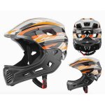 Casque de v�lo pour enfants - skateboard & bmx - orange& gris - menton d�tachable - respirant