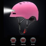 Casque de vlo led lger m 54 - 57cm rose - certifi ce bmx cyclisme sport trottinette electrique