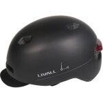 Casque de vlo urbain livall c21 midnight black m avec feu stop et capteur de collision