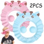 Casquette de bain bébé - bonnet de douche - 2pcs - eva - bleu / rose - 28x30cm Casquette de bain bébé - bonnet de douche - 2pcs - eva - bleu / rose - 28x30cm