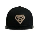 Casquette de base - ball femme superman noir logo effet diamant Casquette de base - ball femme superman noir logo effet diamant