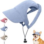 Casquette de baseball bleue (taille s) pour chien chapeau de soleil r�glable avec trous pour oreilles ...