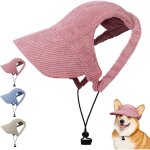 Casquette de baseball rose (taille s) pour chien chapeau de soleil r�glable avec trous pour oreilles ...
