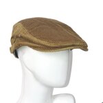Casquette b�ret / plate / gavroche - coton (doublure coton) - vert olive - taille r�glable 56?60 cm