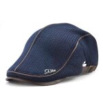 Casquette en cuir pour homme bret tricot de haute qualit chapeau plat  visire pour lhiver