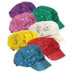 Casquette disco  paillettes - turquoise - couleur principale: bleu
