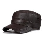 Casquettecasquette militaire rtro en cuir de chvre vritable pour hommes et femmes chapeau de - type ...