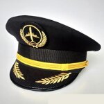 Casquetteuniforme de capitaine de compagnie a�rienne unisexe chapeau de pilote daviation civile casquette ...