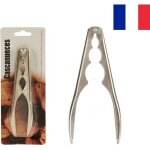 Casse noix crustac pince noisette nut cracker en mtal gris 15 cm