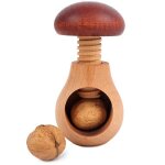 Casse noix - creative home - 10x6 cm - bois naturel - forme de champignon - durable
