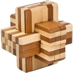 Casse - tte en bois iq test bambou : double croix - niveau de difficult 5 / 5