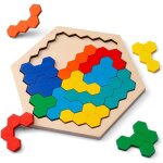 Casse - tte jouet logique - hexagone puzzle - 14 pices - 7 couleurs - 3 ans et plus - montessori