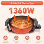 Casserole �lectrique 1360w avec couvercle marmite multifonction grande capacit� cuisson plats familiaux ...