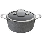 Casserole haute en aluminium anti - adh�sive pour induction avec poign�e