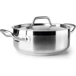 Casserole inox 18 / 10 - estampille - 26 cm - argent� - compatible induction - fond scell� par impact ...