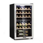 Cave  vin - klarstein - 2 zones pour 29 bouteilles / 80l - armoire  vin - 41 db - frigo bar - inox ...