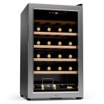 Cave  vin klarstein 63l - porte en verre - zone unique - vieillissement 24 bouteilles - argent