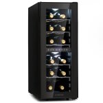 Cave  vin - klarstein shiraz 12 duo - 2 zones 42l - 12 bouteilles 5 - 12 - 12 - 18 c touch - noir