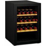 Cave � vin de service 15 bouteilles - cadre noir - clayettes bois - 6 � 14�c