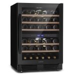 Cave  vin de vieillissement double zone klarstein - porte en verre - 51 bouteilles - noir