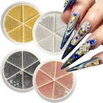 Caviar ongles nail art 4 couleur dor� argent� or rose noir inoxydable micro billes ongles mini strass ...
