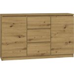 Cazar - commode moderne 2 portes + 3 tiroirs chambre / salon / bureau - dimensions : 75x120x30 - design ... Cazar - commode moderne 2 portes + 3 tiroirs chambre / salon / bureau - dimensions : 75x120x30 - design ...