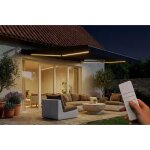 Cazeboo store banne motoris� � led semi - coffre gris fazzio 4x3m toile grise