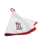 Essuie - main - douceur dinterieur - rond 60 cm - ponge brode - rouge - cuisine