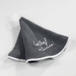 Essuie - main - douceur dinterieur - rond 60 cm - ponge brode cuistot - gris - anthracite