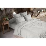 Pack gaze de coton parure de couette 260x240 cm + drap housse 160x200 + 2 taies 60x60 gris