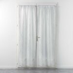 Paire droite passe tringle 2 x 70 x 200 cm voile sable applique filiane blanc
