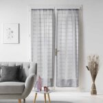 Paire droite passe tringle 2 x 70 x 200 cm voile sable candide gris