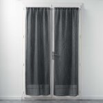 Paire droite passe tringle 2x70x200 cm voile sable applique filiane anthracite