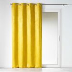 Rideau occultant 140 x 240 cm en velours frapp� tropicaline jaune
