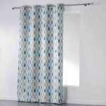 Rideau a oeillets 140 x 260 cm polyester imprime palpito blanc