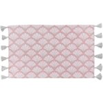 Cdaffaires tapis rectangle + pompons 50 x 80 cm coton imprime argent artchic rose
