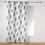 Voilage a oeillets 140 x 240 cm effet lin imprime eternity naturel