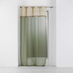 Voilage  oeillets 140 x 240 cm voile sabl + jute greenybel vert
